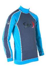 Super Warm Long Sleeve Winter Top - Grey/Blue